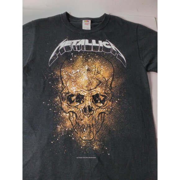 Metallica 2011 Tour big logo T-Shirt black Rock Metal Sz Small Fruit of Loom - Picture 2 of 7